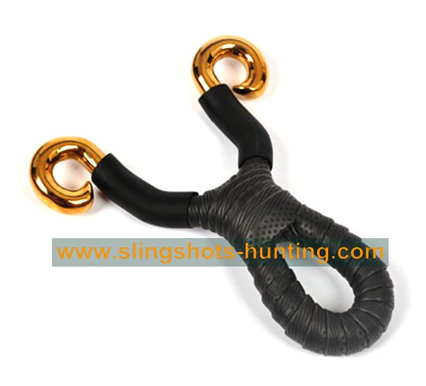 Professional Pocket Slingshot Hand Catapult Golden - Click Image to Close