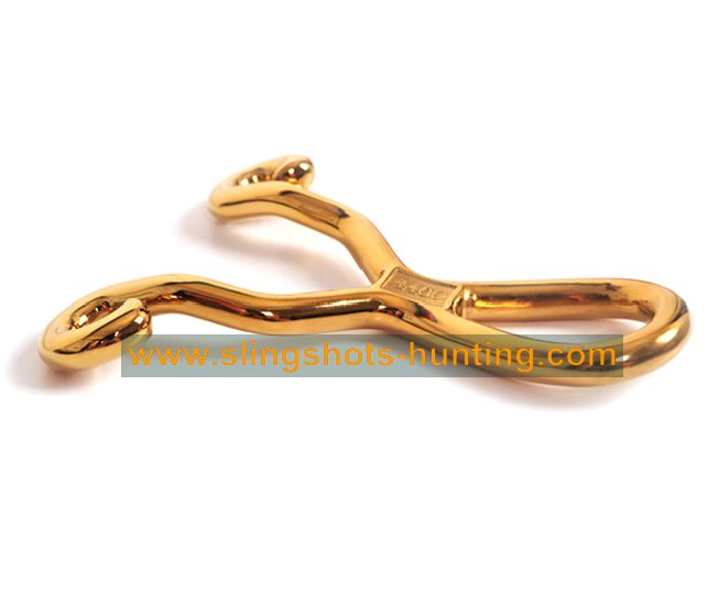 Professional Pocket Slingshot Hand Catapult Golden - Click Image to Close