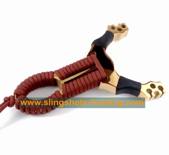 Hunting Slingshot Powerful & Accuracy 2/4/6 Bands Golden - Click Image to Close