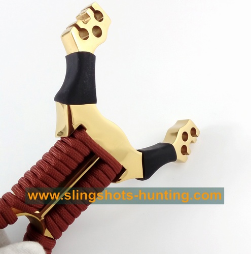 Hunting Slingshot Powerful & Accuracy 2/4/6 Bands Golden - Click Image to Close