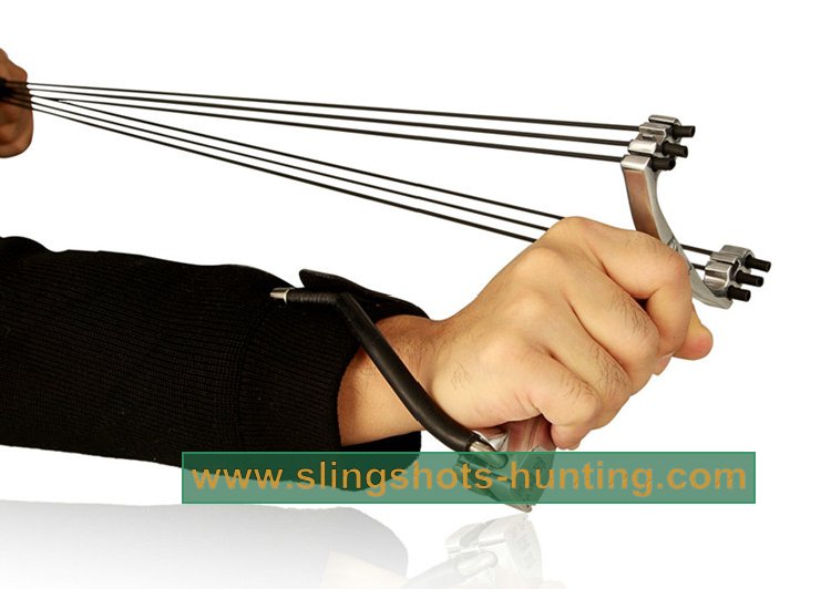 Professional Slingshot Hunting Catapult Launcher Full Metal 2/4/6 Bands - Click Image to Close
