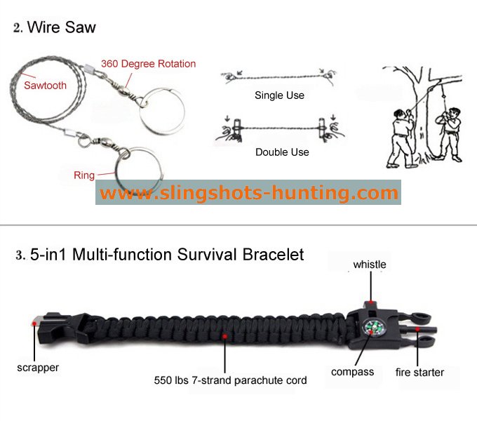 Survival Kit For Emergency With Survival Bracelet - Click Image to Close