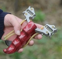 Hunting Slingshot Wooden Handle Adjustable Sights